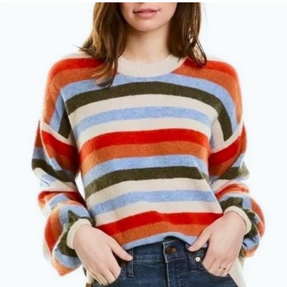 Madewell Multicolor Striped Crew Neck Sweater sz S
